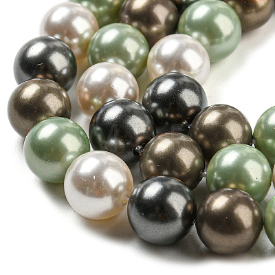 Polished Shell Pearl Bead Strands BSHE-F013-07D-1