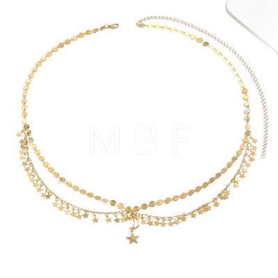 Iron Coin Link Star Tassel Chain Belts for Women WG036E3-01-1