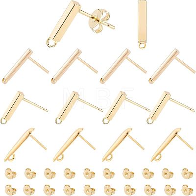 Brass Stud Earring Findings KK-FH0003-77-1