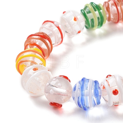 Round Handmade Clear Lampwork Beads Strands LAMP-G150-02D-1