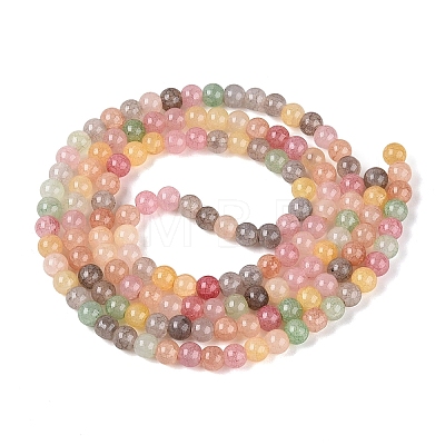 Ombre Effect Dyed Crackle Glass Beads Strands GLAA-Q106-01A-B17-1