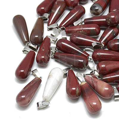 Natural Red Jasper Pendants G-T081-10-1