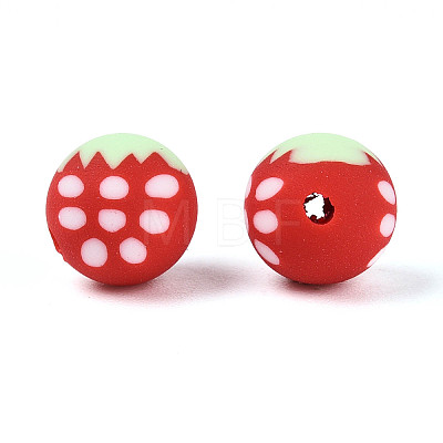Fruits Theme Handmade Polymer Clay Beads CLAY-T022-04F-1