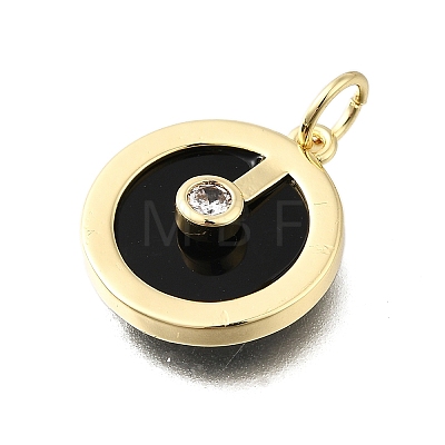 Brass Micro Pave Cubic Zirconia Pendants KK-S523-11G-1