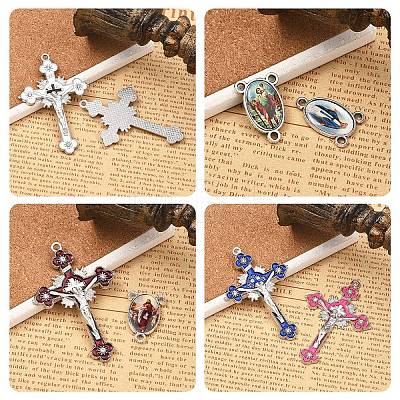 24Pcs 12 Styles Zinc Alloy Enamel Big Pendants FIND-YW0012-16-1