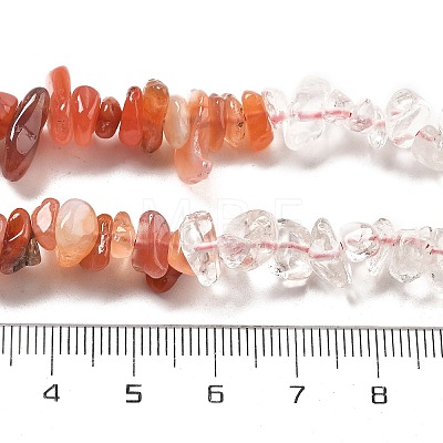 Natural Quartz Crystal & Carnelian Beads Strands G-L610-A29-01-1