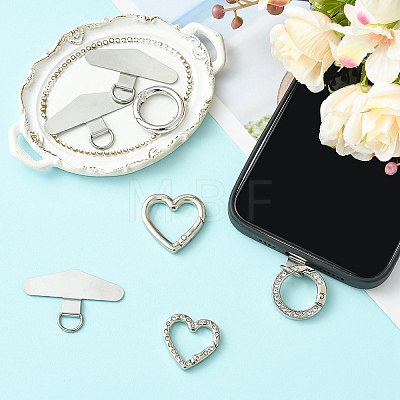 4Pcs 201 Stainless Steel Mobile Phone Lanyard Patch AJEW-YW0003-04-1