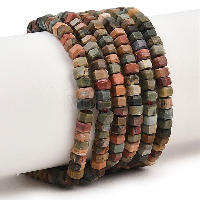 Natural Polychrome Jasper/Picasso Stone/Picasso Jasper Beads Strands G-G345-C24-2x4mm-1
