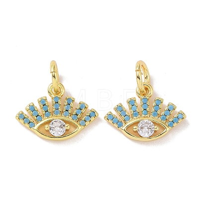 Golden Brass Micro Pave Cubic Zirconia Pendants KK-L209-039G-02-1