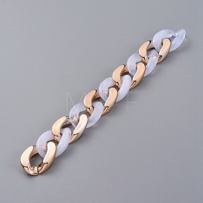 Handmade Imitation Gemstone Style Acrylic Curb Chains X-AJEW-JB00524-04-1