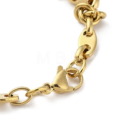 304 Stainless Steel Oval Link Chain Bracelets for Women BJEW-G712-09G-1