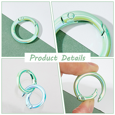 HOBBIESAY 20Pcs 10 Colors UV Plating Zinc Alloy Spring Gate Rings FIND-HY0002-98-1