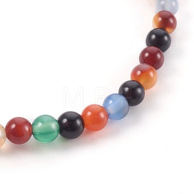 Natural Color Agate Beads Stretch Bracelets BJEW-JB04015-02-1