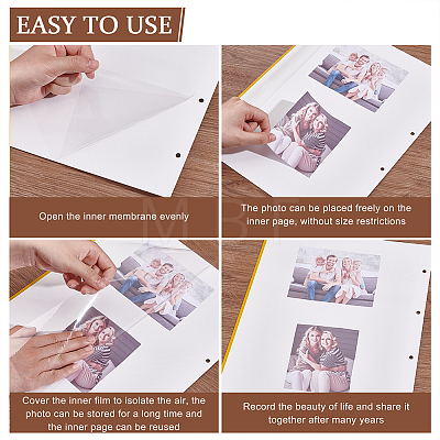 PVC Self-adhesive Photo Album Refill Pages for 4 Ring Loose-Leaf Album AJEW-WH0002-88-1