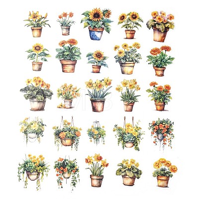 Potted Plant PET Stickers Set DIY-Z037-01C-1