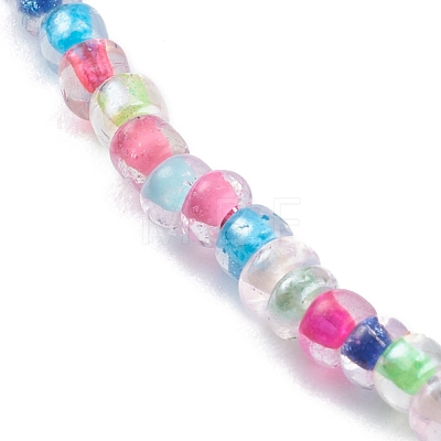 Round Transparent Inside Colours Glass Seed Beaded Necklaces NJEW-JN03362-03-1
