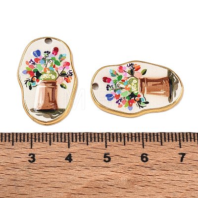 304 Stainless Steel Enamel Pendants SA-CBACDB6-01C-G-1