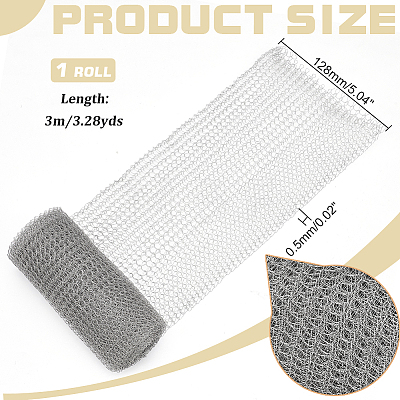 3 Meter 304 Stainless Steel Insect Repellent Mesh Sheet AJEW-WH0528-05C-1