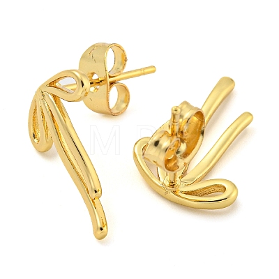 Brass Stud Earrings for Women EJEW-P275-02G-1