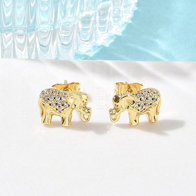 Brass & Crystal Rhinestone Stud Earrings for Women EJEW-G464-04G-02-1