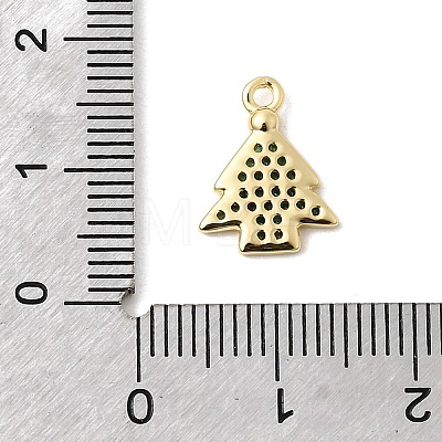Christmas Brass Micro Pave Cubic Zirconia Charms KK-L258-04G-C01-1