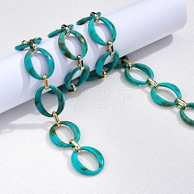 Handmade Imitation Gemstone Style Link Chains AJEW-J034-01B-1