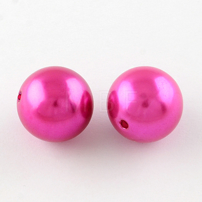 Round ABS Plastic Imitation Pearl Beads OACR-R053-14-1