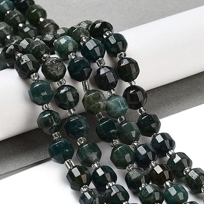 Natural Moss Agate Beads Strands G-NH0010-B01-01-1