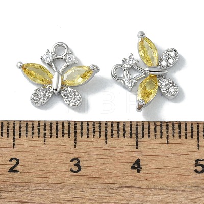 Brass Micro Pave Clear Cubic Zirconia Charms KK-H482-09P-02-1