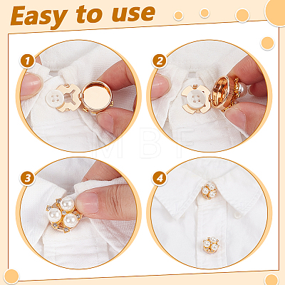 6Pcs Round Alloy Rhinestone Cufflinks BUTT-ME0001-55-1