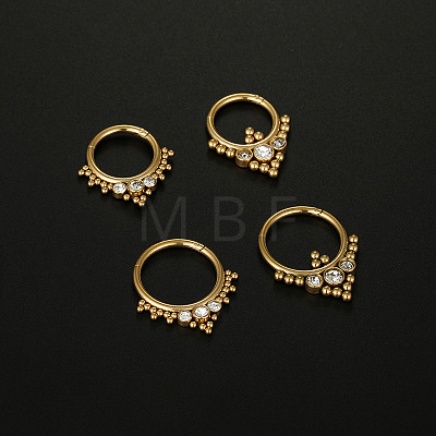 316L Surgical Stainless Steel Micro Pave Clear Cubic Zirconia Hoop Nose Rings WG1C8D8-01-1