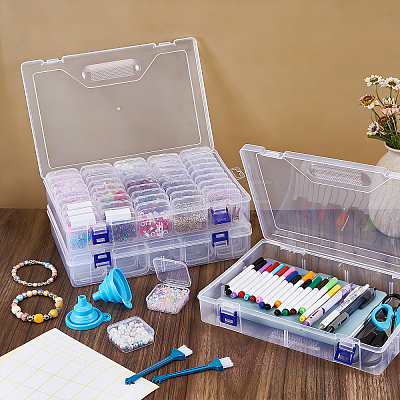 3 Sets Rectangle PP Plastic Organizer Storage Boxes CON-TW0001-02-1