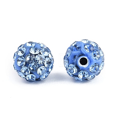 Polymer Clay Rhinestone Beads RB-H284-6MM-Half-2-1