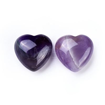 Natural Amethyst Heart Love Stone G-K290-15-1