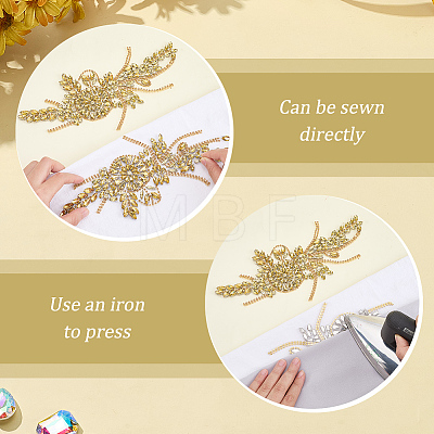 Flower Resin Rhinestone Decorative Corsages for Clothing Accessories PATC-WH0021-064A-1
