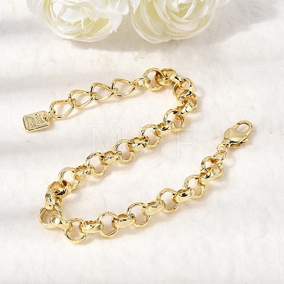Brass Rolo Chain Bracelets foe Women BJEW-L718-01G-1
