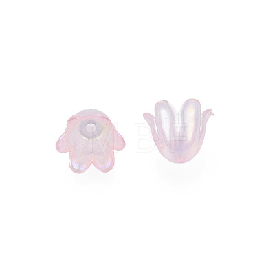 6-Petal Imitation Jelly Acrylic Bead Caps JACR-T002-2H-1