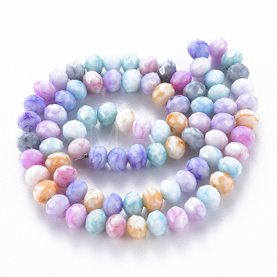 Opaque Baking Painted Glass Beads Strands X-EGLA-N006-009A-A09-1