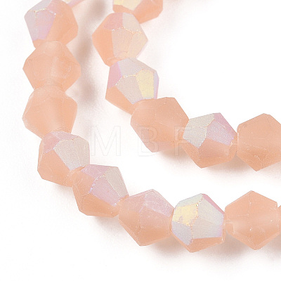 Imitate Austrian Crystal Bicone Frosted Glass Beads Strands GLAA-F029-TM4mm-A12-1