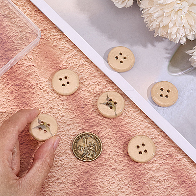 6Pcs Porcelain Buttons BUTT-OC0001-59B-1