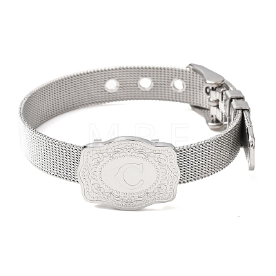 304 Stainless Steel Watch Band Chain Bracelets for Women Men BJEW-P386-09P-C-1