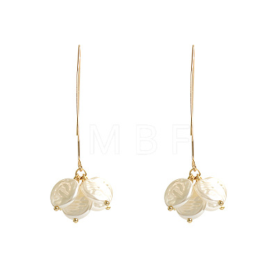 Alloy Pearl Bead Dangle Earrings FS-WG097D2-01-1