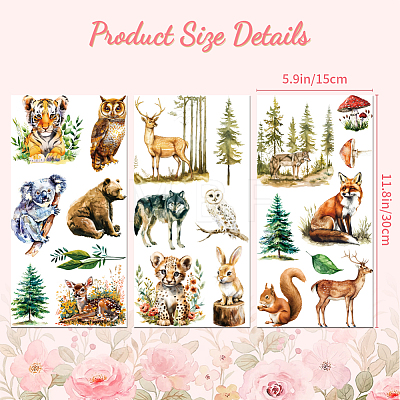 3 Sheets 3 Styles PVC Waterproof Decorative Stickers DIY-WH0404-070-1