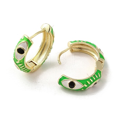 Horse Eye Real 18K Gold Plated Brass Hoop Earrings EJEW-Q797-07G-05-1