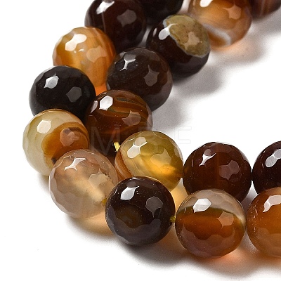 Natural Striped Agate/Banded Agate Beads Strands G-A246-8mm-10-1