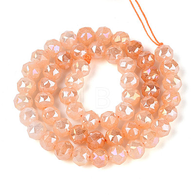 Anti-Tarnish Electroplate Glass Beads Strands GLAA-N064-8mm-05-1