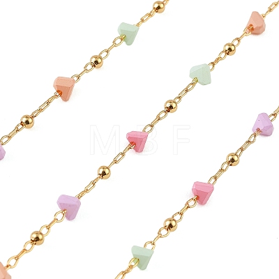 Handmade Brass Glass Beaded Chains GL-CBA1C06-13G-1