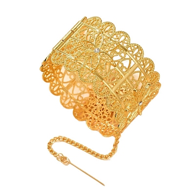 Flower Pattern Zinc Alloy with Crystal Rhineston Bangles FS-WG1639C-01-1