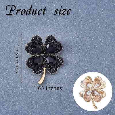 Cubic Zirconia Clover Brooch Pin JBR105F-1