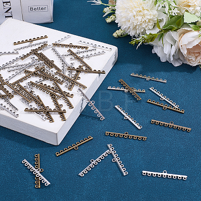 60Pcs 2 Colors Tibetan Style Alloy Chandelier Component Links FIND-ME0004-06-1